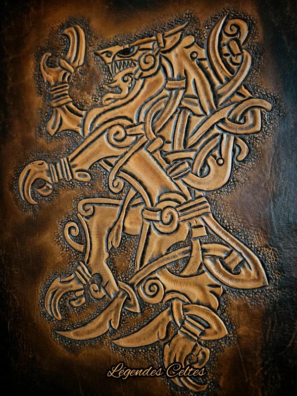 Grimoire en cuir à tannage végétal Fenrir le tueur d'Odin – Image 6
