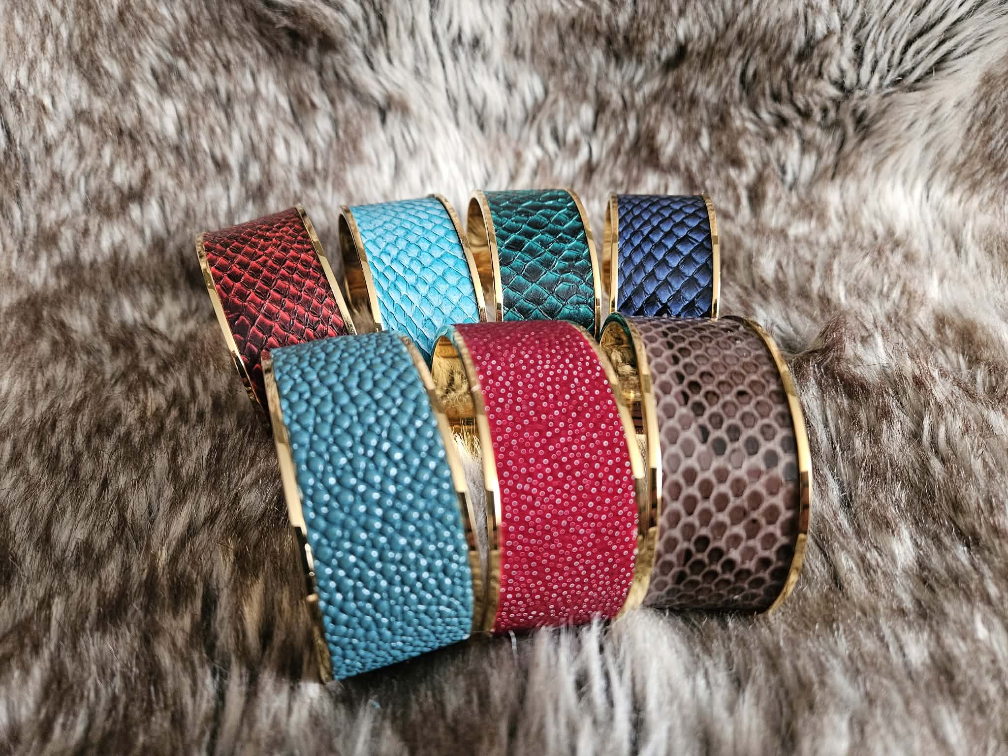 Bracelet manchette "Les dragonniers" version luxe